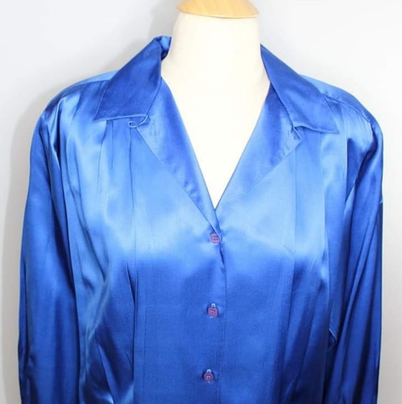 Vintage 100% charmeuse silk size 10 blouse - Picture 5 of 8